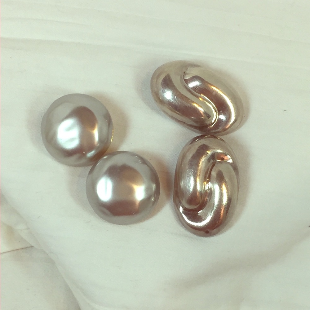 Two pairs of silver earrings